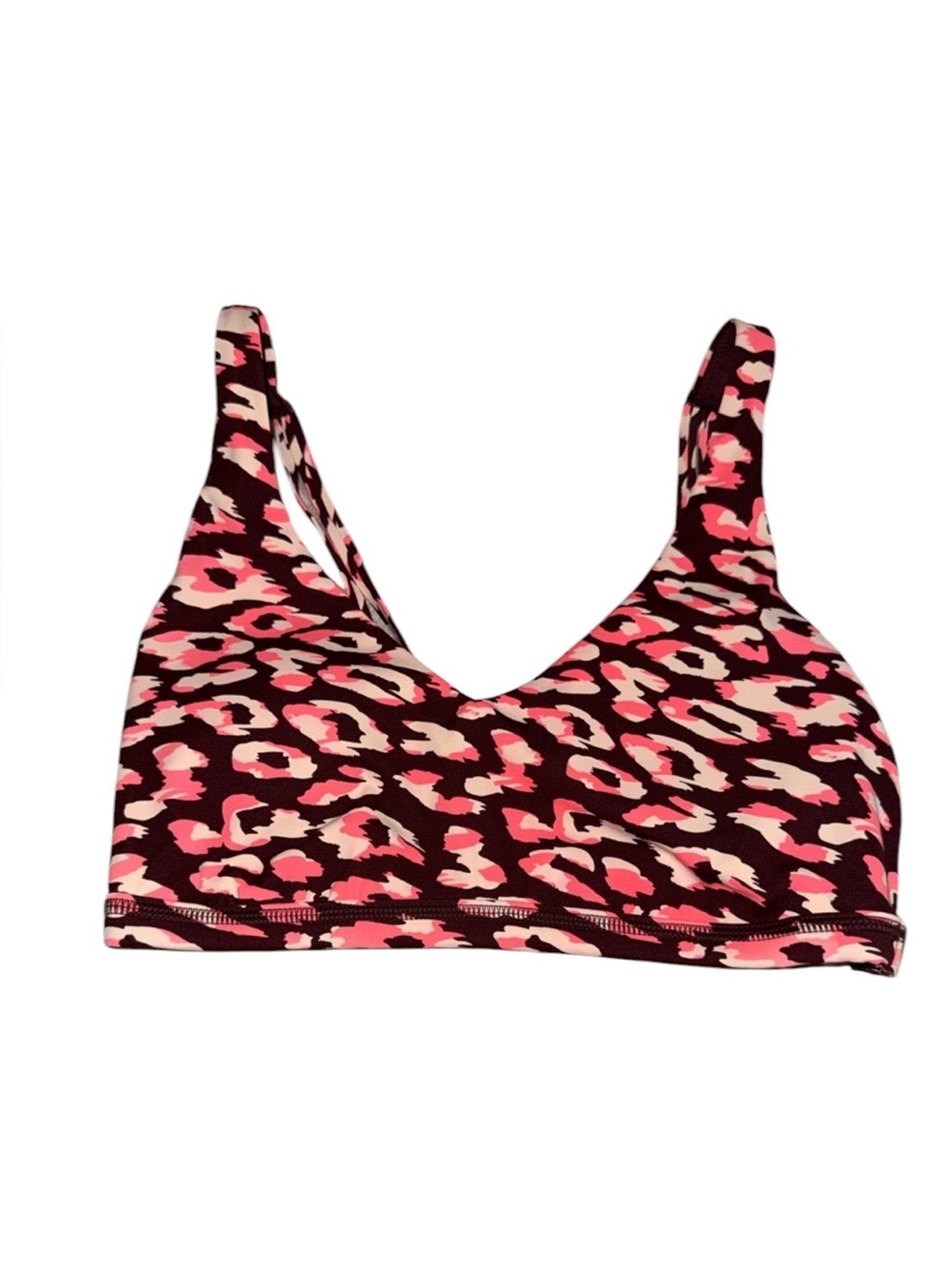 Pink and Black Leopard Print Sports Bra